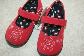 Toddler Girls Jumping Beans Red Casual Dress Shoes Sizes 4 5 NWT