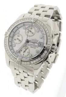 New Mens Breitling Chrono Cockpit Galactic A13358 Stainless Steel 
