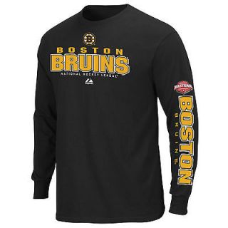 Boston Bruins NHL Long Sleeve Black Practice T Shirt Tee