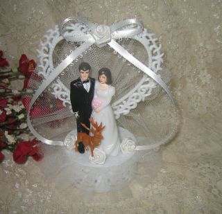 HUMOROUS WEDDING BRIDE GROOM BUCK DEER HUNTER HUNTING CAKE TOPPER