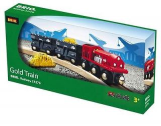 BRIO Gold Train Wooden Childrens Toy Railway 33278 NIB 5 Piece Set