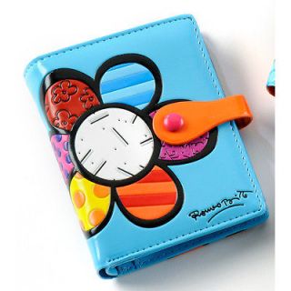 Romero Britto Wallet Small Blue Flowers by Giftcraft