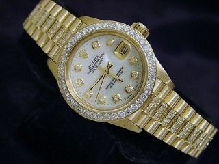 Rolex Datejust Ladies President Solid 18kt Yellow Gold And Diamond 