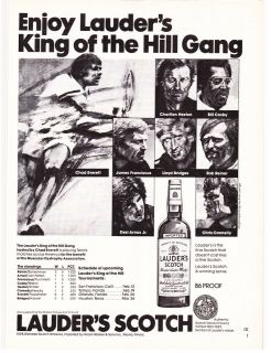 Original Print Ad 1977 LAUDERS SCOTCH King of The Hill Gang Aldo 