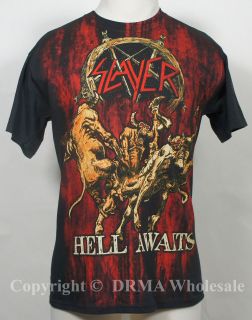 Authentic SLAYER Hell Awaits Jumbo T Shirt S M L XL XXL Official NEW