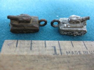   1960s, PAIR OF MINIATURE TOY TANK PRIZES FROM BUBBLEGUM MACHINES