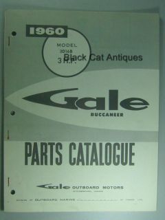 1960 Gale Buccaneer Outboard Parts Catalog 3 HP  #3D16B