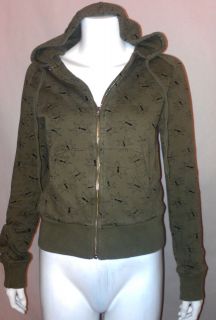 Divided by H&M army green zip up hoodie w/front pockets size 8 *FREE 