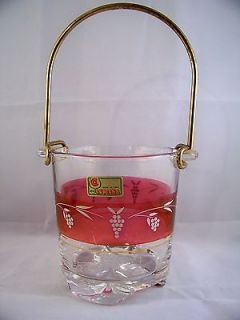 Spa Lubiana Ruby Flashed Glass Ice Bucket Vintage Mid Century Italy