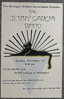 Jerry Garcia Band Concert Poster 11 1 81 Brockport NY