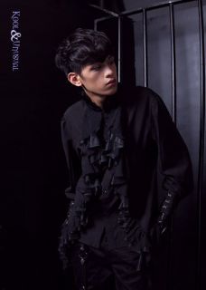 Black Victorian Poet Shirt with Ruffles on Front RQBL * Goth Gothic 