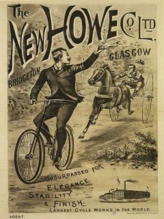   Bike Cycles Horse Race Glasgow Bridgeton Vintage Poster Repo FREE S/H