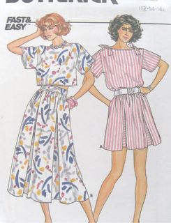   80s Misses Top Dirndl Skirt Sewing Pattern Pleats Ties Underlays 3252