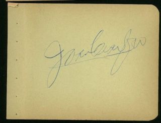   VINTAGE SIGNED PAGE FROM AUTOGRAPH BOOK BURT LANCASTER ON BACK