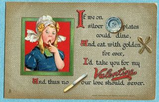 B6133 Frances Brundage Valentines Day postcard, Tuck Pots and Pans #7 