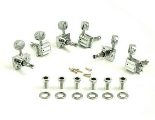 New Tonepros/Kluso​n 6 In Line Tuners   Chrome/Metal   Bolt Bushing 