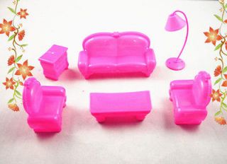   Pink Barbie Sized dollhouse Furniture Living Room Toys Accessories Hot