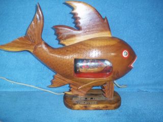 Bureau of Prisons, Prison Art HandCarved Fish & Wooden Ship in 