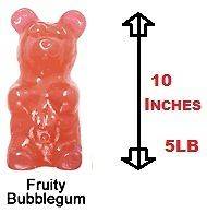   Largest Gummy Bear Giant 5 Pounds 10 Inches tall Fruity Bubblegum