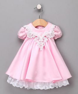 NWT Stunning CI Castro Pink Lace Babydoll Easter Dress 12 18 Months
