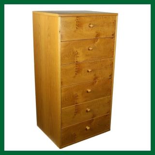 Quality Pippy Burr Oak Six Drawer Tall Chest of Drawers Free Insured 