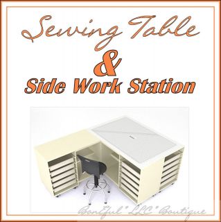 BonEful NEW Sewing Machine Work L Table Storage Desk Shelf Commercial 