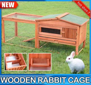 New Wooden Rabbit House Cage Chicken Coop Bunny Small Pet Animal House