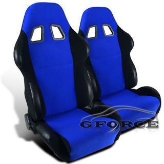 2X JDM BLUE / BLACK RECLINABLE RACING SEATS SCION xB xA xD tC (Fits 