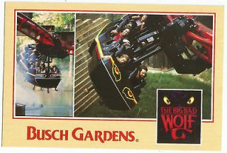 Busch Gardens Williamsburg VA Big Bad Wolf Vintage Postcard