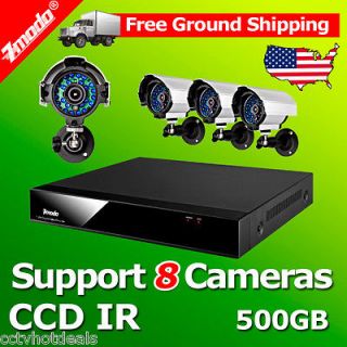   Channel DVR 4 CCD IR Security Video Surveillance Camera System 500GB
