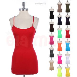   Spaghetti Strap Tunic Tank Top Long Cami Camisole ONE SZ VARIOUS COLOR
