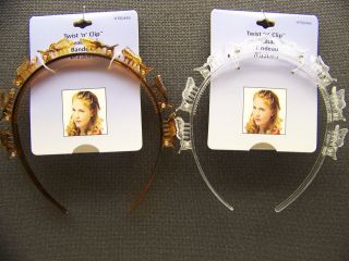 New Twist n Clip Butterfly Plastic Headband Choice of 2 Colors 