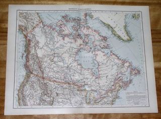 1893 ANTIQUE MAP OF CANADA / OLD PROVINCES BOUNDARIES ASSINIBOIA 