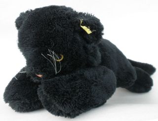 Vtg STEIFF Woven Fur Plush FLOPPY Black COSY PANTHER Cat 35 cm ID 