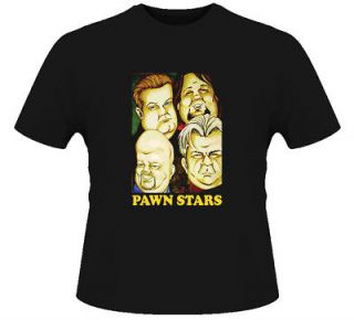 Pawn Stars Caricature Chum Lee Rick Corey T Shirt Black
