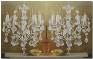 CANDLE HOLDERS IVORY BAROQUE Crystals Glaore Hanging Chandeliers 