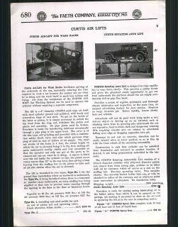 1928 ad Curtis Air Lifts Repair Garage Gas Station Car Auto Rack Ozone 