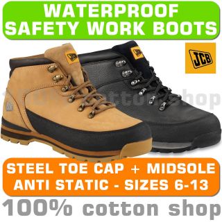 JCB 3CX Work Mens Waterproof Safety Boots Shoes Hiking Black Honey 