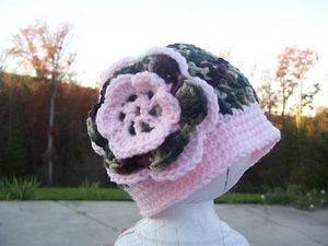 Handmade Crochet Baby/Toddler Girl Camo Hat YOU CHOOSE SIZE
