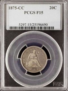 1875 CC Twenty Cent Piece PCGS Fine15