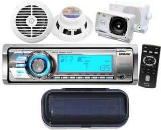   Marine Boat CD  HD Player 4 Speakers with Splashproof Stereo Cover