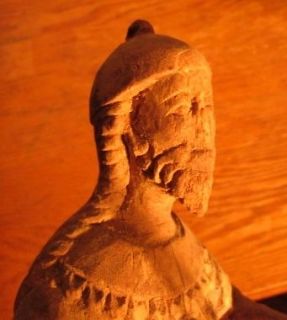 ANTIQUE CARVED WOOD FIGURE KNIGHT SANTOS found in a New Hampshire 