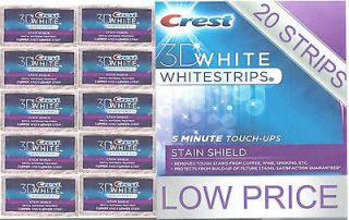 20 Strips    Crest 3D Whitestrips Stain Shield 5 minute white teeth 