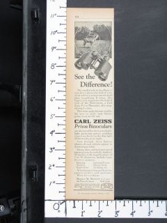 1923 CARL ZEISS 8x Prism Binocular magazine Ad Red Deer Elk hunting 