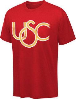 USC Trojans Cardinal Outline Vault Logo Washed Vintage T Shirt
