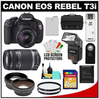 Canon EOS Rebel T3i Digital SLR Camera + 18 55mm IS + 55 250mm IS Lens 