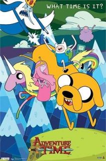   TIME POSTER ~ WHAT TIME IS IT? 22x34 Cartoon Network Finn Jake Ooo