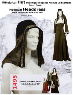 Sewing pattern Medieval Headdress (Middle Ages, 1495)   History 