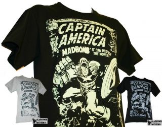 Captain America t shirt comic superhero retro vintage stylish large 