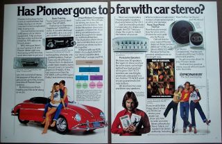 1979 Vintage 2 page Ad Pioneer car radios & cassette decks